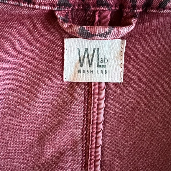 Wash Lab Jungle Denim Blazer -Size M Medium.  Red/Berry Color - Picture 13 of 13